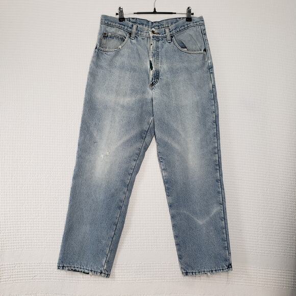 Vintage LL Bean Double L Jeans Mens 31 Blue Denim Natural Fit Flannel Lined - Picture 2 of 16